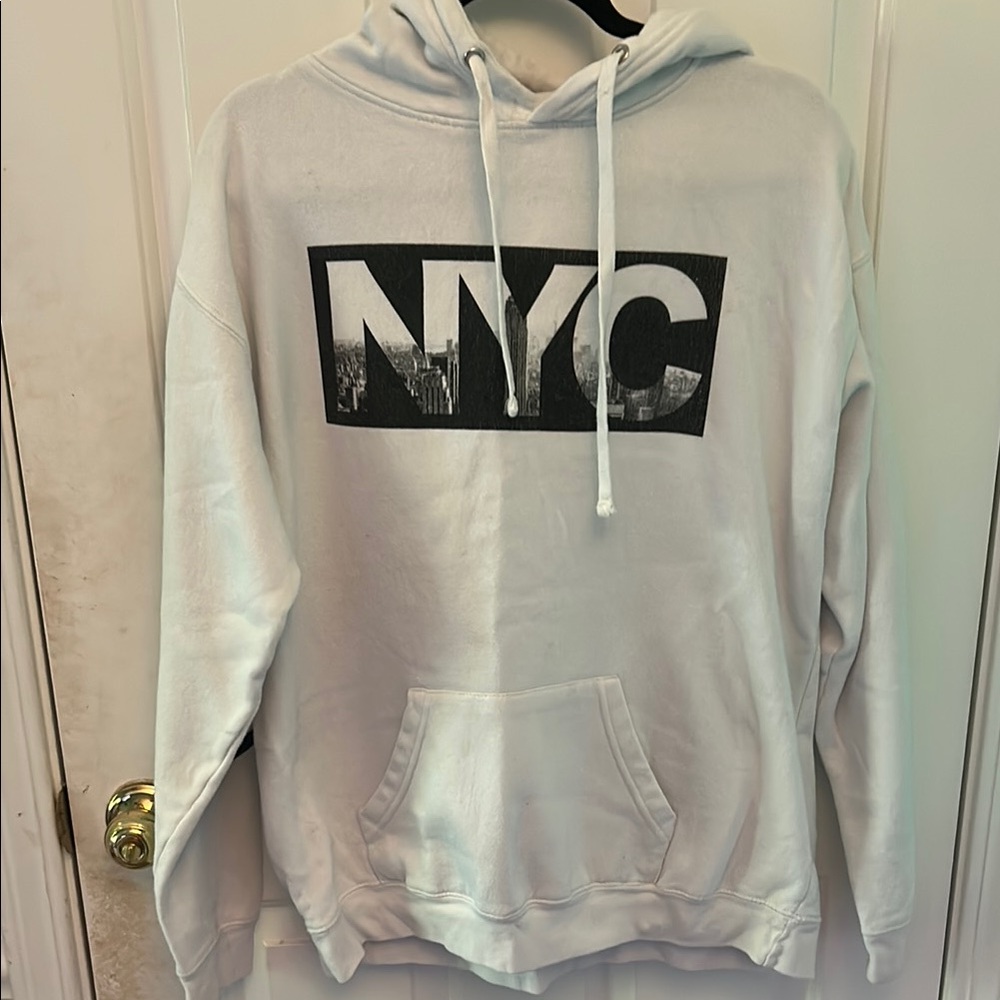 White NYC Graphic Sweatshirt Hoodie